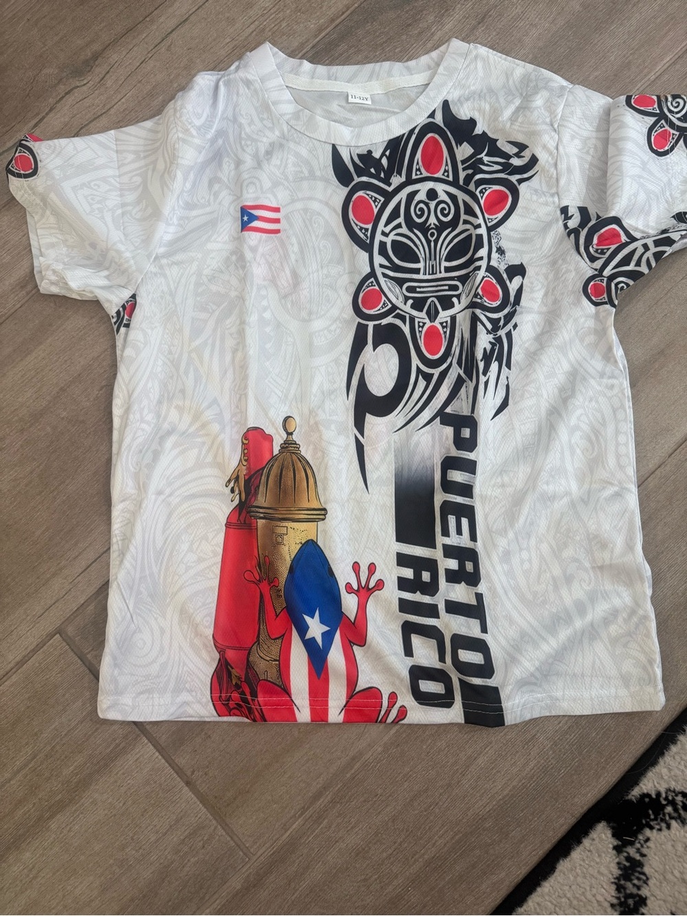 Source Unknown White Kids Tee with Puerto Rico Frog Graphic